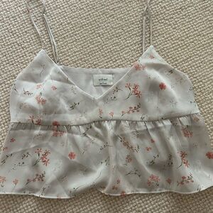 Aritzia Wilfred Floral Cropped Camisole Top